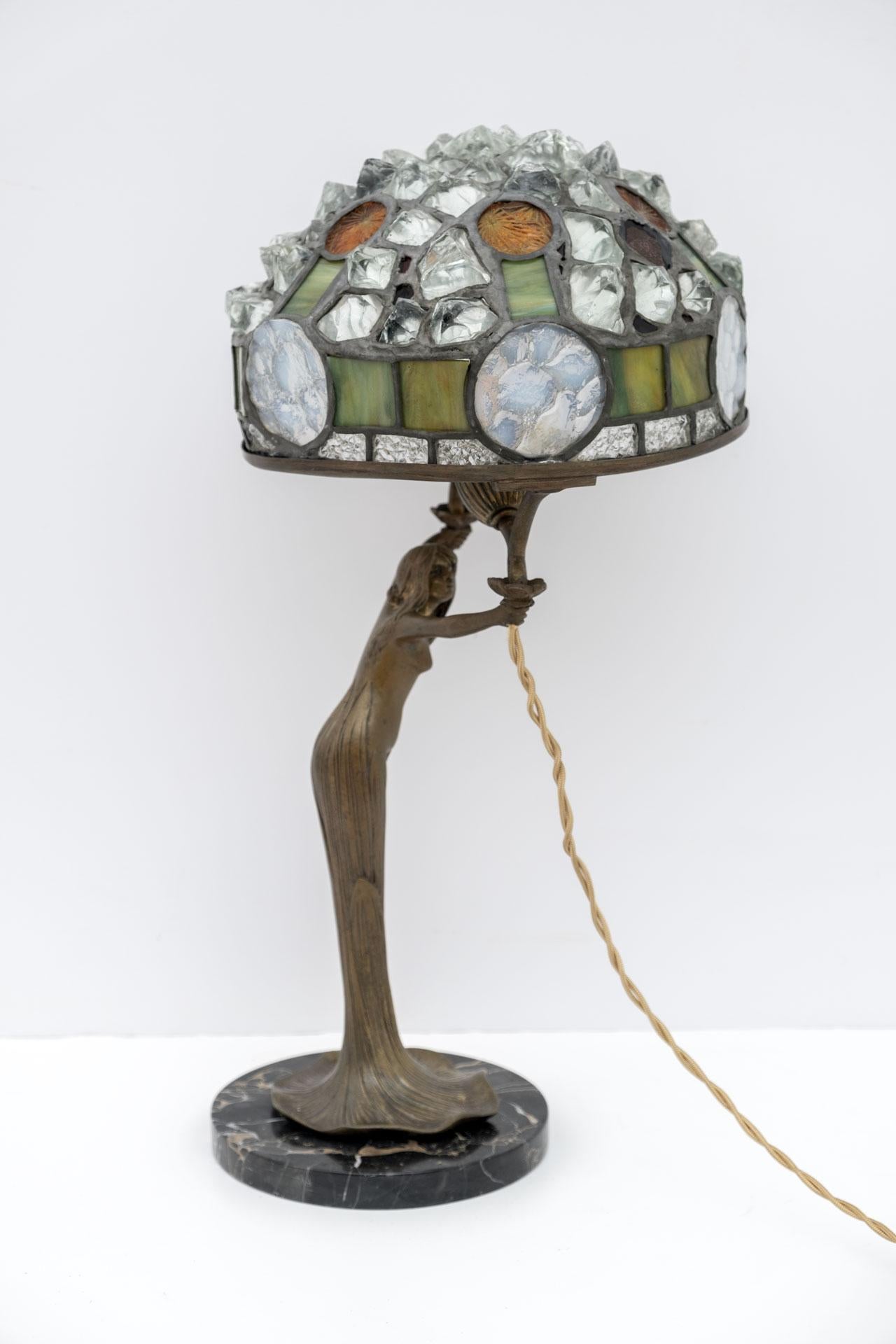 Art Nouveau French Table Lamp "Tiffany Style", 1930s