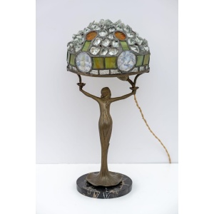 Art Nouveau French Table Lamp "Tiffany Style", 1930s