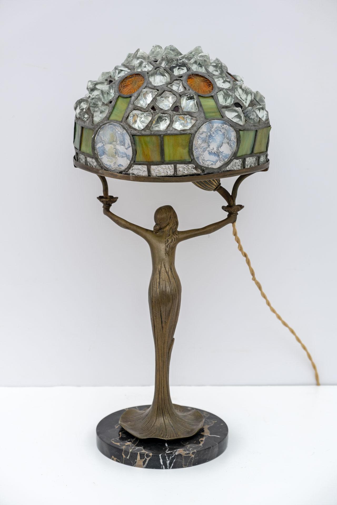 Art Nouveau French Table Lamp "Tiffany Style", 1930s