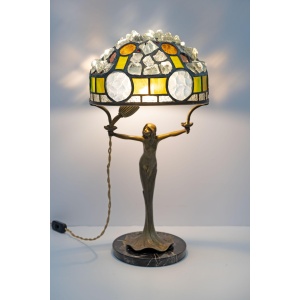 Art Nouveau French Table Lamp "Tiffany Style", 1930s