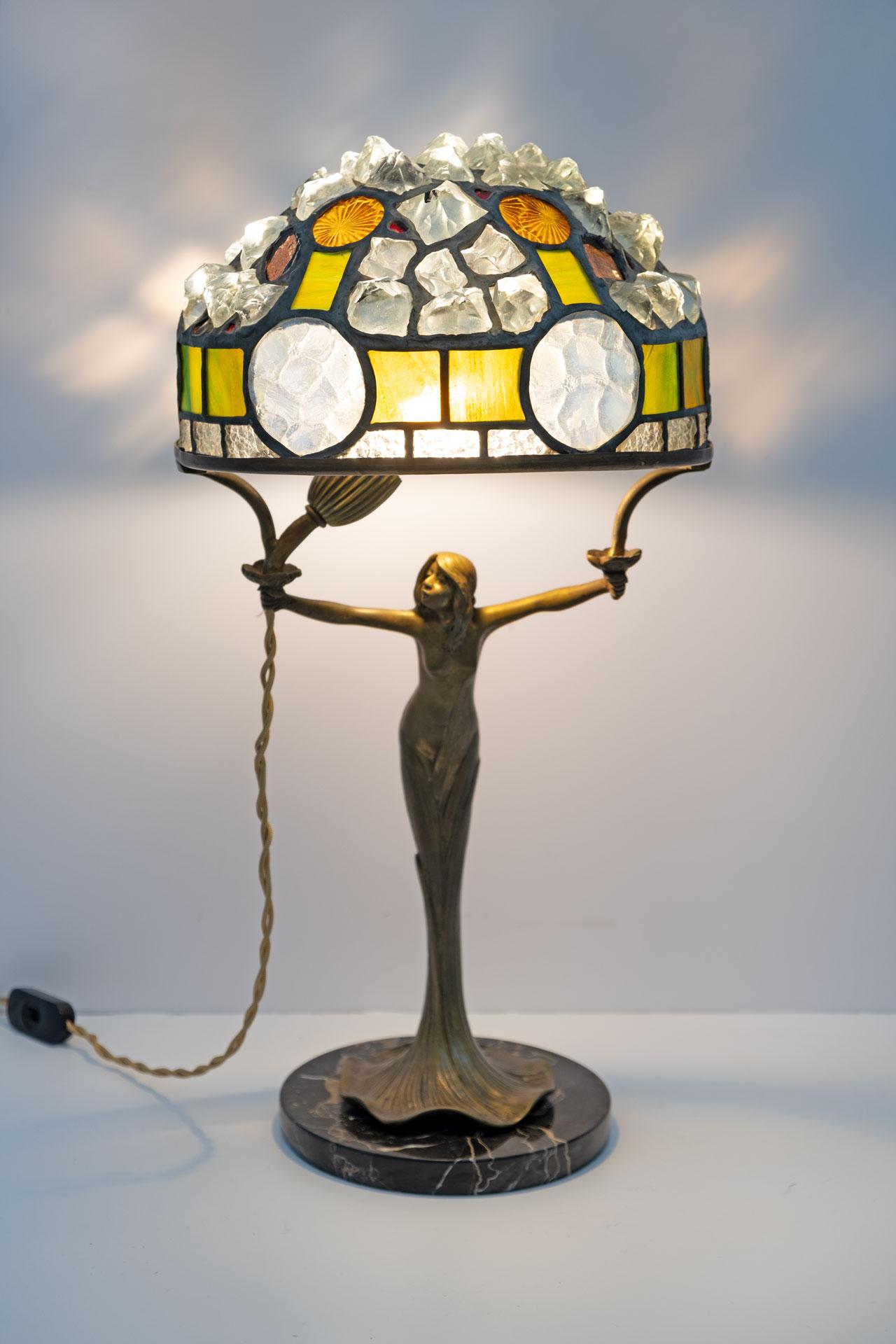 Art Nouveau French Table Lamp "Tiffany Style", 1930s