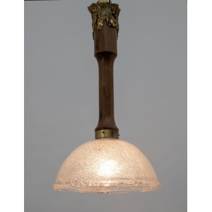 Angelo Brotto Mid-century Modern Murano Glass and Bronze Pendant by Esperia, 70s