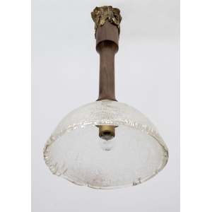 Angelo Brotto Mid-century Modern Murano Glass and Bronze Pendant by Esperia, 70s