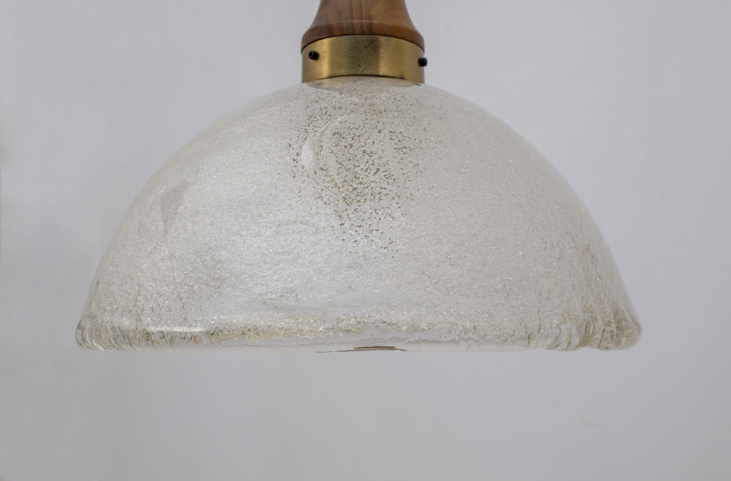 Angelo Brotto Mid-century Modern Murano Glass and Bronze Pendant by Esperia, 70s