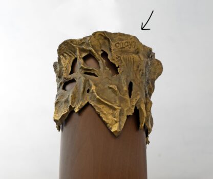 Angelo Brotto Mid-century Modern Murano Glass and Bronze Pendant by Esperia, 70s - Image 8