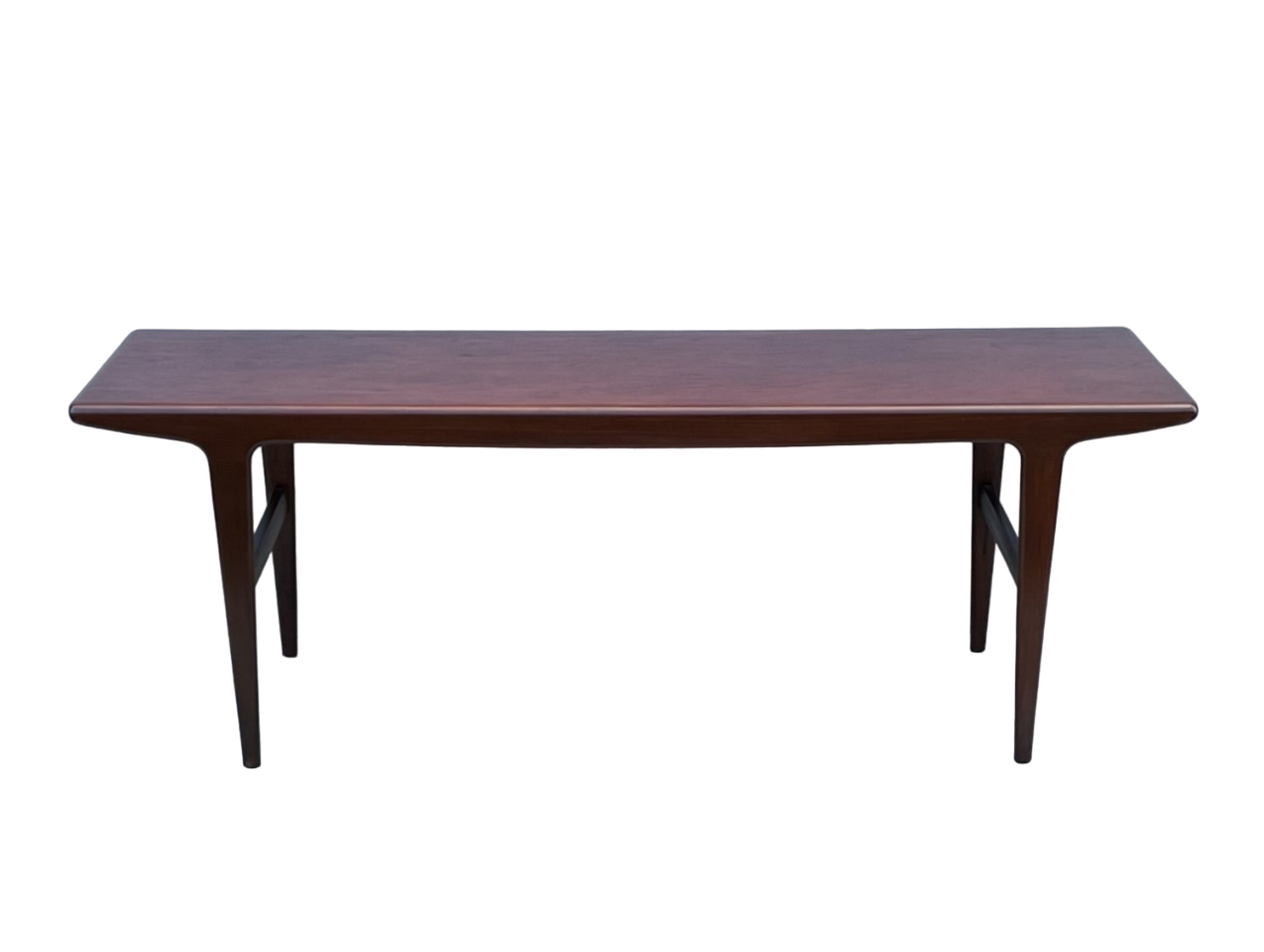 Long, Mid Century Dark Wood Coffee Table