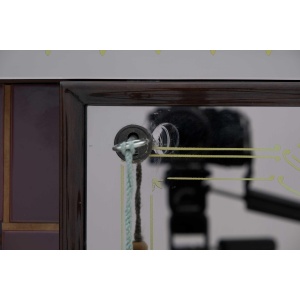 Luigi Brusotti Mid-Century Modern Italian Bar Cabinet with Decorated Mirror, 40s