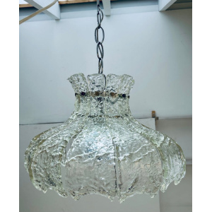 Mid Century Murano Forked Glass Mazzega Pendant Light, 1960s