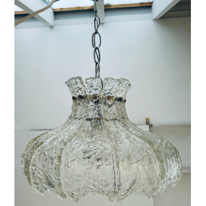 Mid Century Murano Forked Glass Mazzega Pendant Light, 1960s