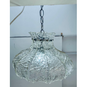 Mid Century Murano Forked Glass Mazzega Pendant Light, 1960s
