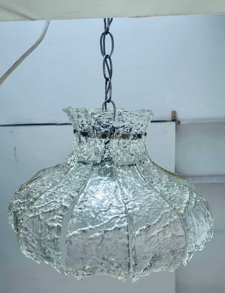 Mid Century Murano Forked Glass Mazzega Pendant Light, 1960s