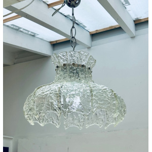 Mid Century Murano Forked Glass Mazzega Pendant Light, 1960s