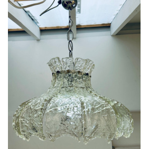 Mid Century Murano Forked Glass Mazzega Pendant Light, 1960s