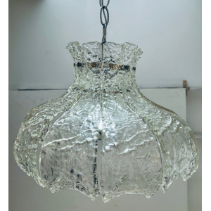 Mid Century Murano Forked Glass Mazzega Pendant Light, 1960s