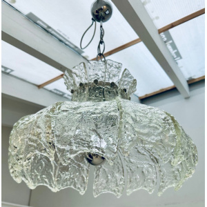 Mid Century Murano Forked Glass Mazzega Pendant Light, 1960s