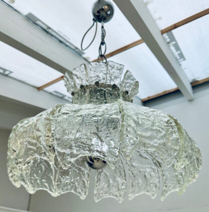 Mid Century Murano Forked Glass Mazzega Pendant Light, 1960s - Image 7