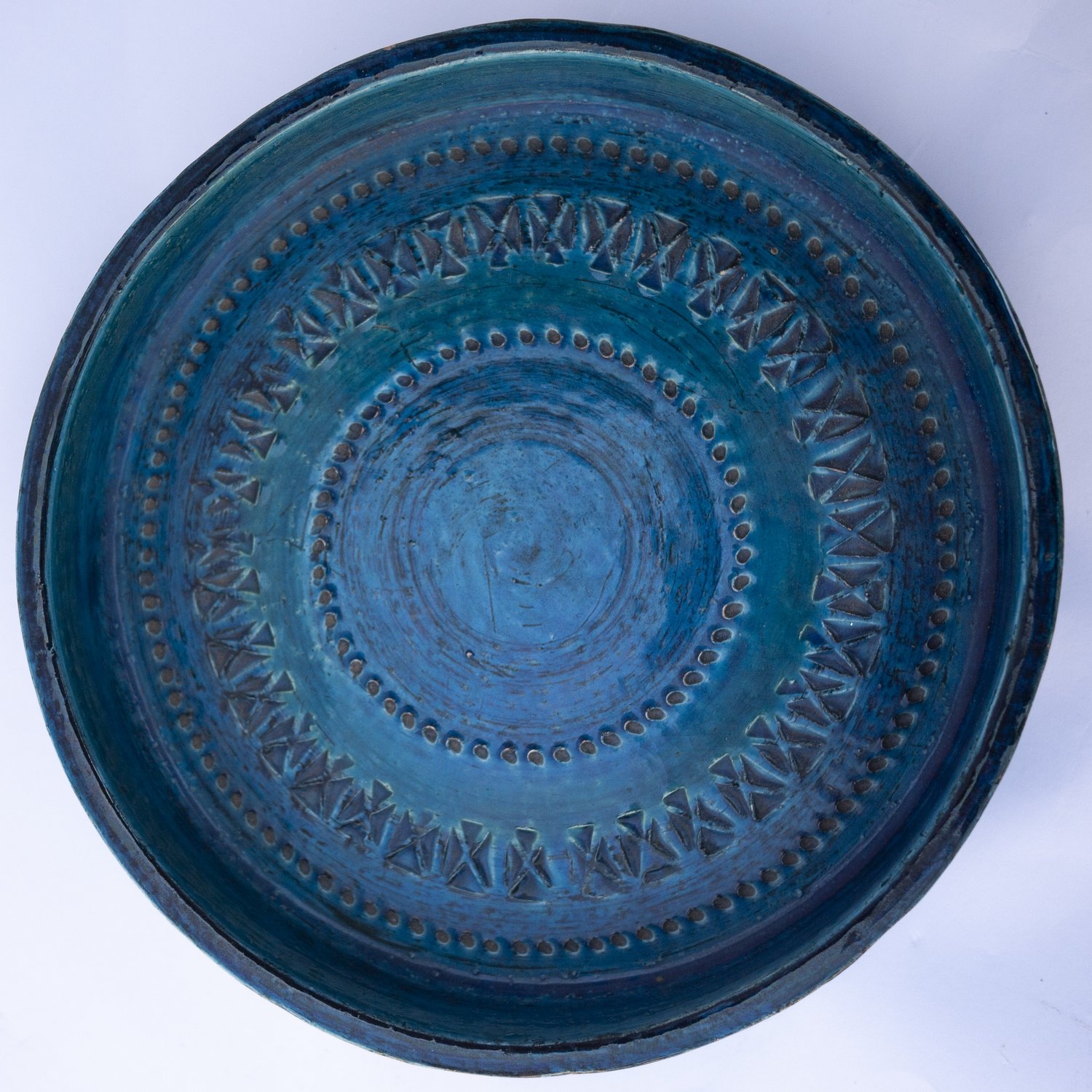 Mid Century Rimini Blu' Series Ceramic Bowl By Aldo Londi for Bitossi, 1960s