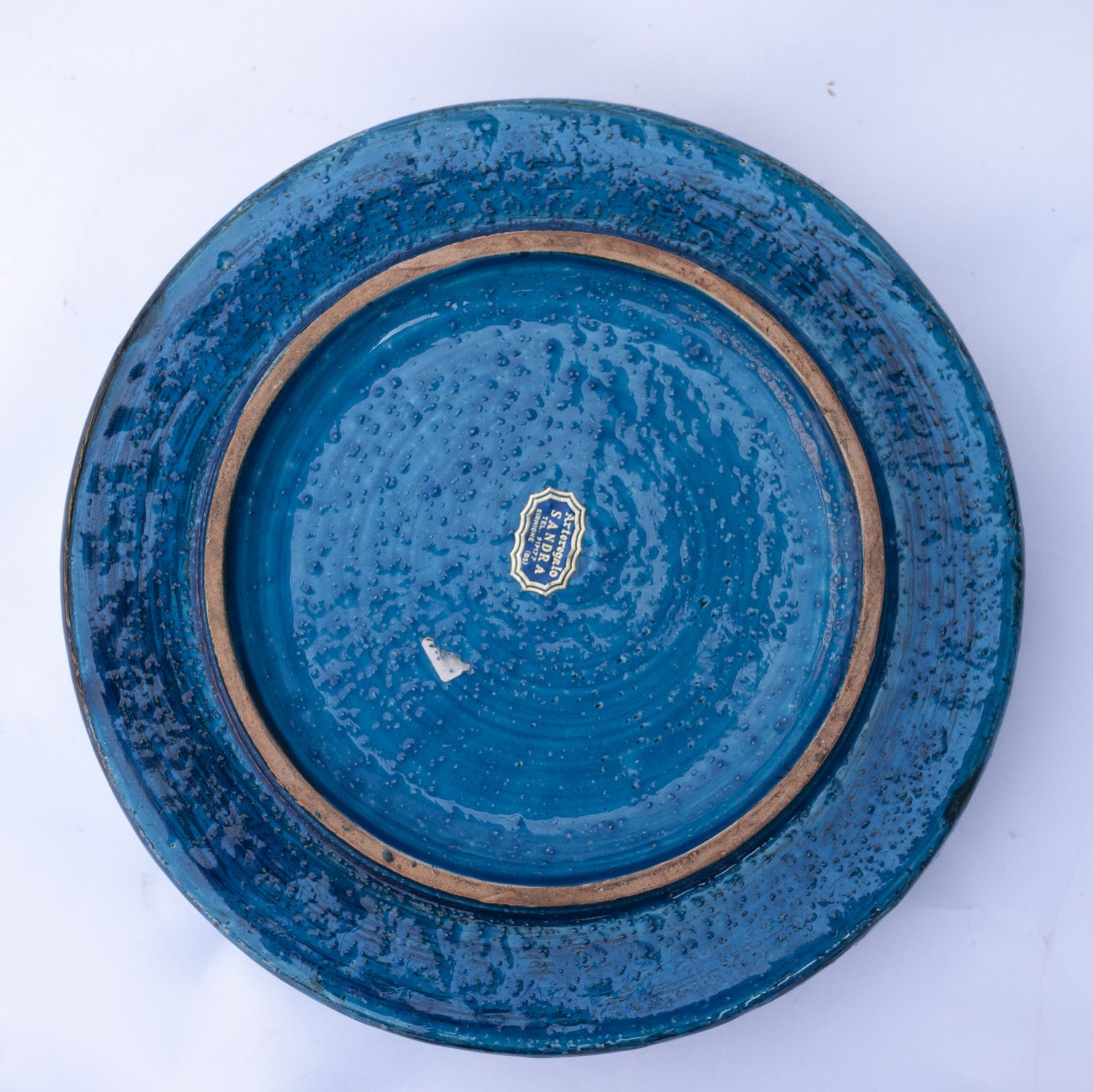 Mid Century Rimini Blu' Series Ceramic Bowl By Aldo Londi for Bitossi, 1960s