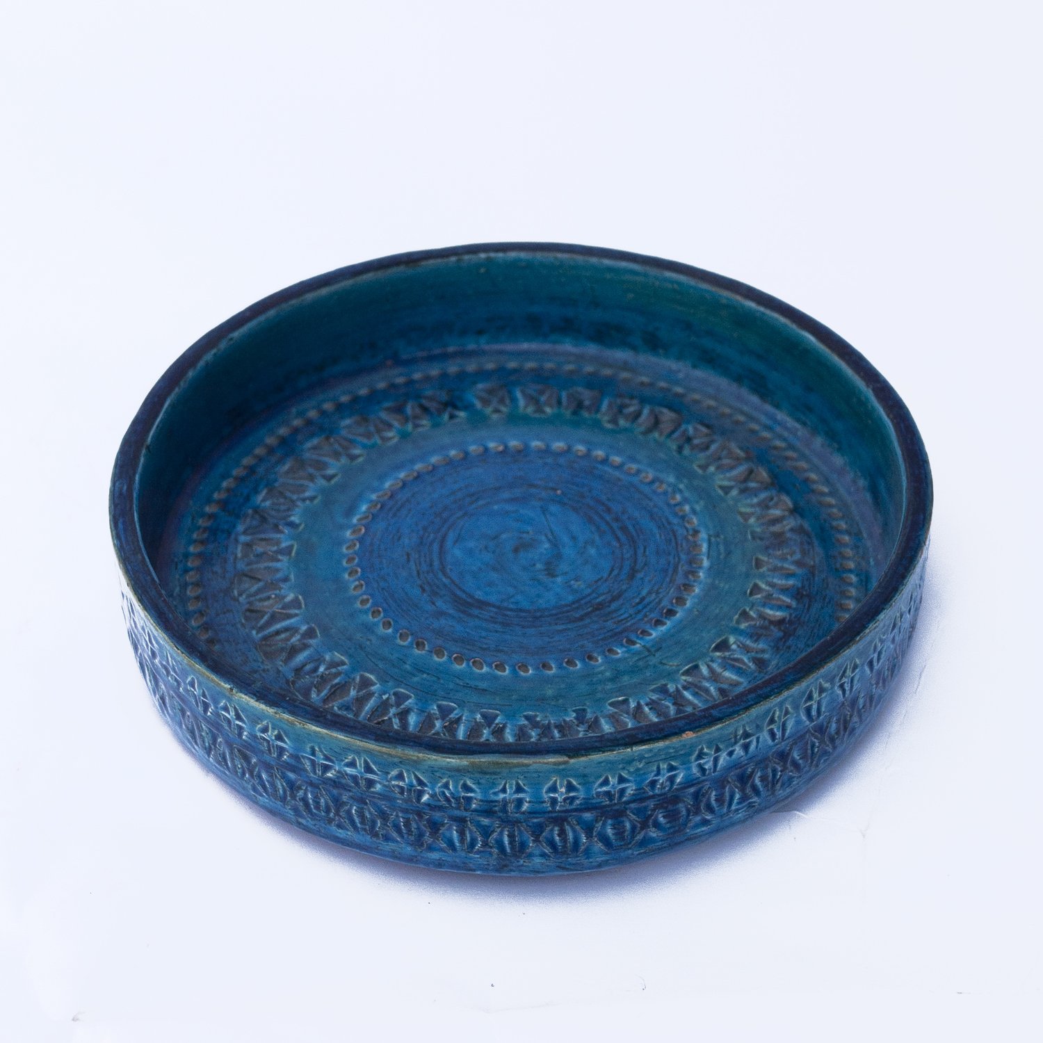 Mid Century Rimini Blu' Series Ceramic Bowl By Aldo Londi for Bitossi, 1960s