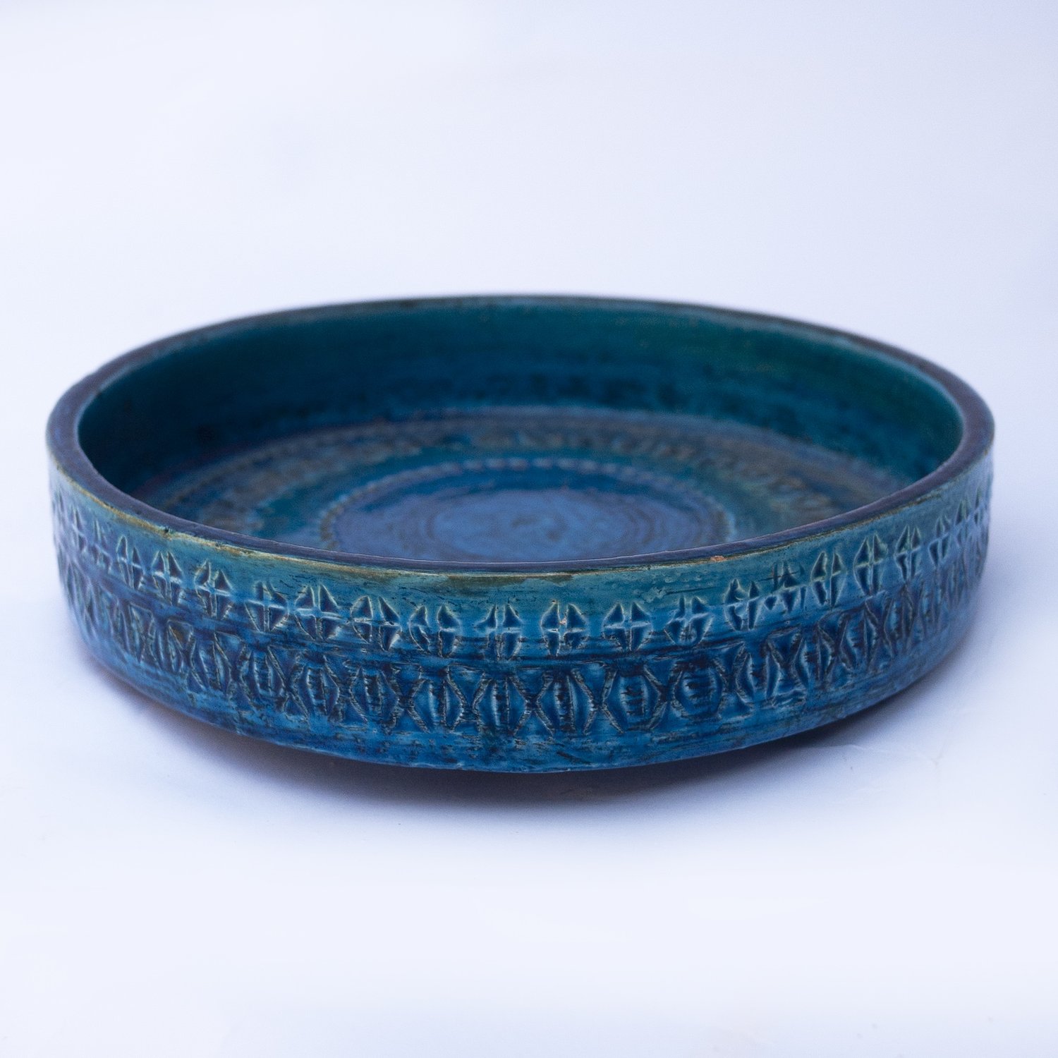 Mid Century Rimini Blu' Series Ceramic Bowl By Aldo Londi for Bitossi, 1960s