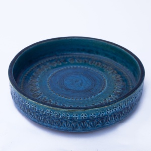 Mid Century Rimini Blu' Series Ceramic Bowl By Aldo Londi for Bitossi, 1960s