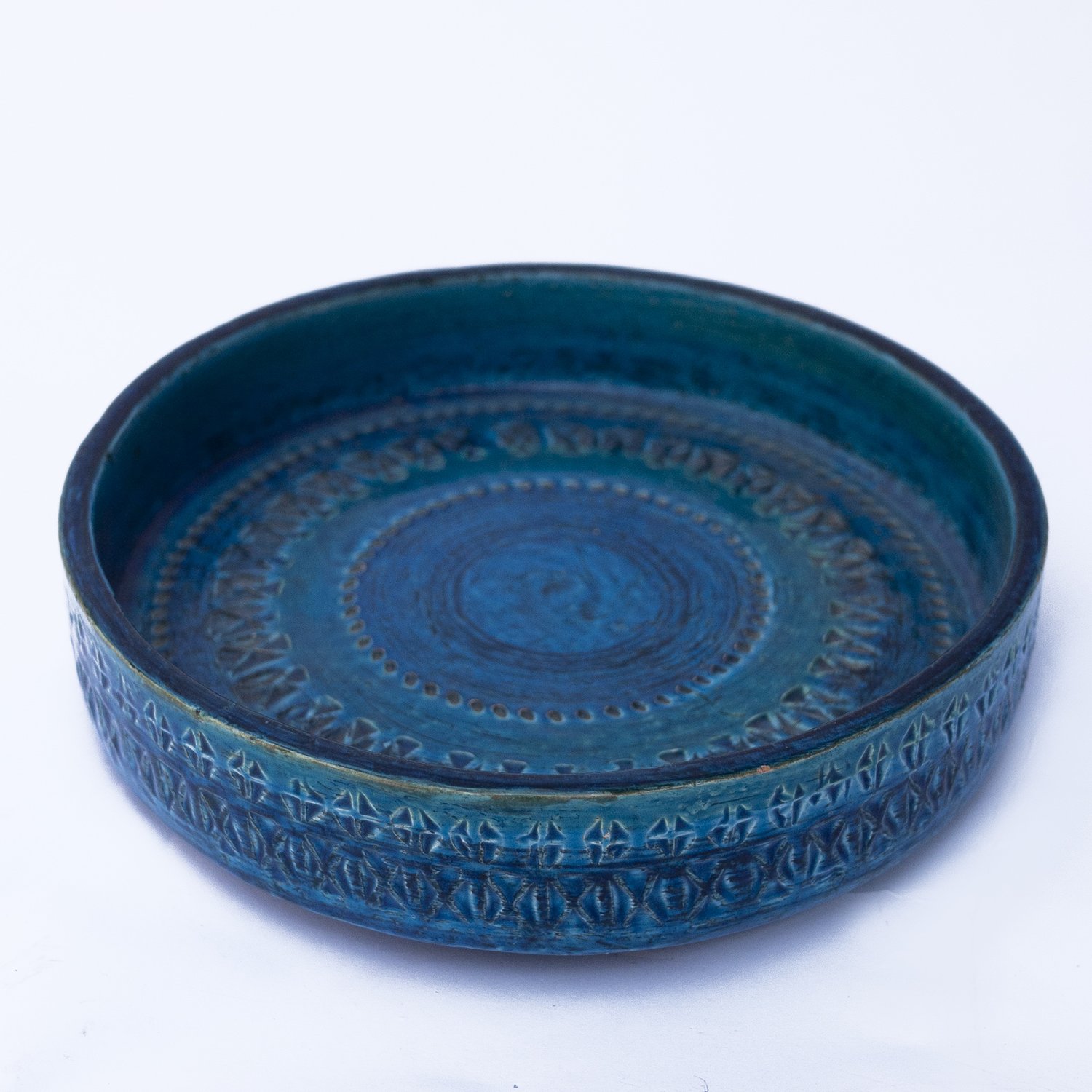 Mid Century Rimini Blu' Series Ceramic Bowl By Aldo Londi for Bitossi, 1960s