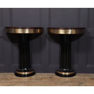 Art Deco Console Tables In Macassar Ebony, 1940s