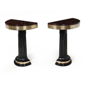 Art Deco Console Tables In Macassar Ebony, 1940s