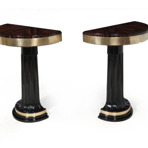 Art Deco Console Tables In Macassar Ebony, 1940s