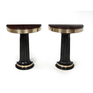 Art Deco Console Tables In Macassar Ebony, 1940s
