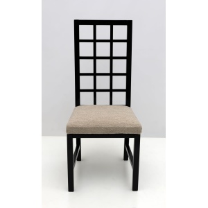Four Mackintosh Style Black Lacquered High Back Chairs, 1979