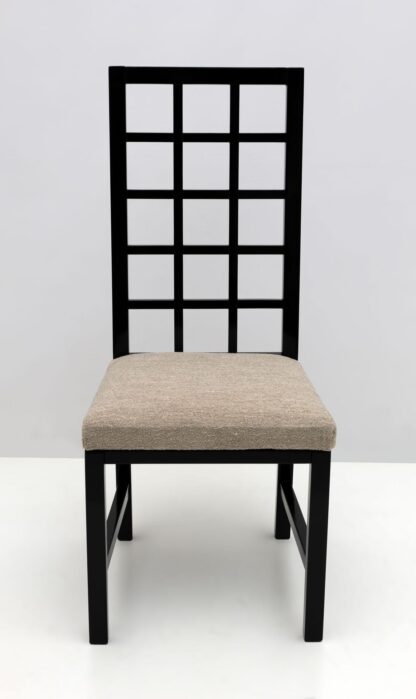 Four Mackintosh Style Black Lacquered High Back Chairs, 1979 - Image 7