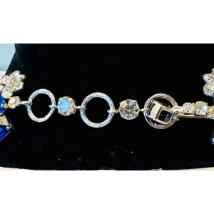 Stunning Early 1960s Dior Blue Clear Crystal Necklace