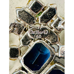 Stunning Early 1960s Dior Blue Clear Crystal Necklace