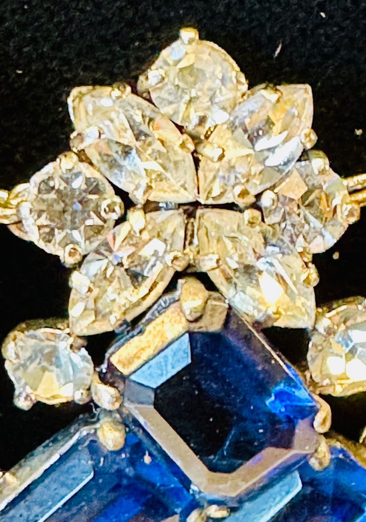 Stunning Early 1960s Dior Blue Clear Crystal Necklace