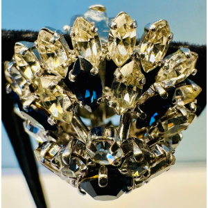 Stunning Pair Of Early 1960s Dior Blue Clear Crystal Earrings
