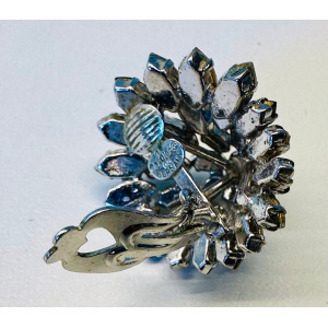 Stunning Pair Of Early 1960s Dior Blue Clear Crystal Earrings