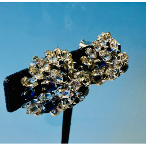 Stunning Pair Of Early 1960s Dior Blue Clear Crystal Earrings