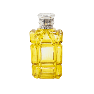 Victorian Silver & Yellow Glass Scent Bottle