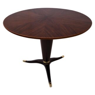 Attributed to Paolo Buffa Mid-Century Modern Italian Walnut Round Table, 1950s