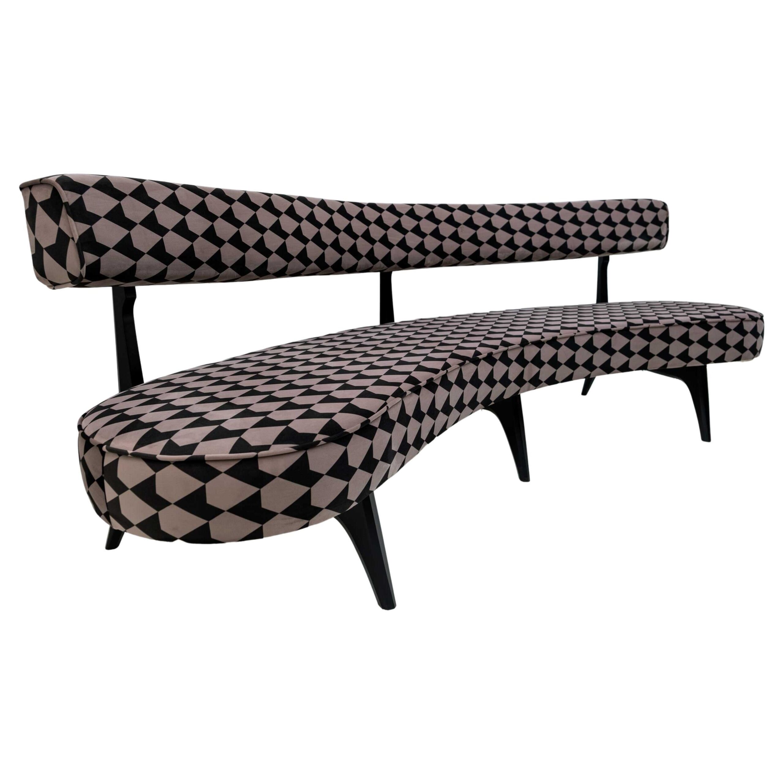 Vladimir Kagan Mid Century Modern Curved Sofa