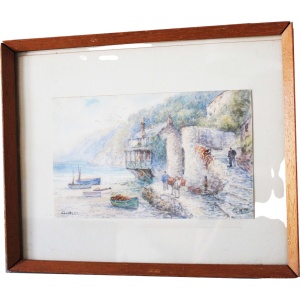 Watercolour of Devon Port Harbour Mouth England
