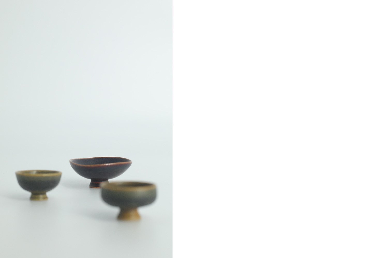 Small Mid-Century Scandinavian Modern Collectible Brown Stoneware Bowls by John Andersson for Höganäs Ceramics, 1950s, Set of 3