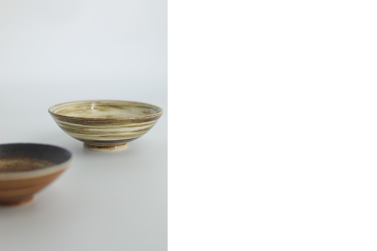 Small Mid-Century Scandinavian Modern Collectible Glazed Brown Stoneware Bowls by Gunnar Borg for Höganäs Keramik , 1960s, Set of 2