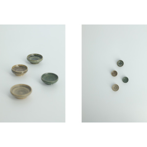 Small Mid-Century Scandinavian Modern Collectible Brown & Green Stoneware Bowls by Gunnar Borg for Höganäs Ceramics, 1960s, Set of 4