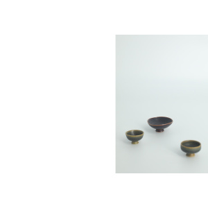 Small Mid-Century Scandinavian Modern Collectible Brown Stoneware Bowls by John Andersson for Höganäs Ceramics, 1950s, Set of 3