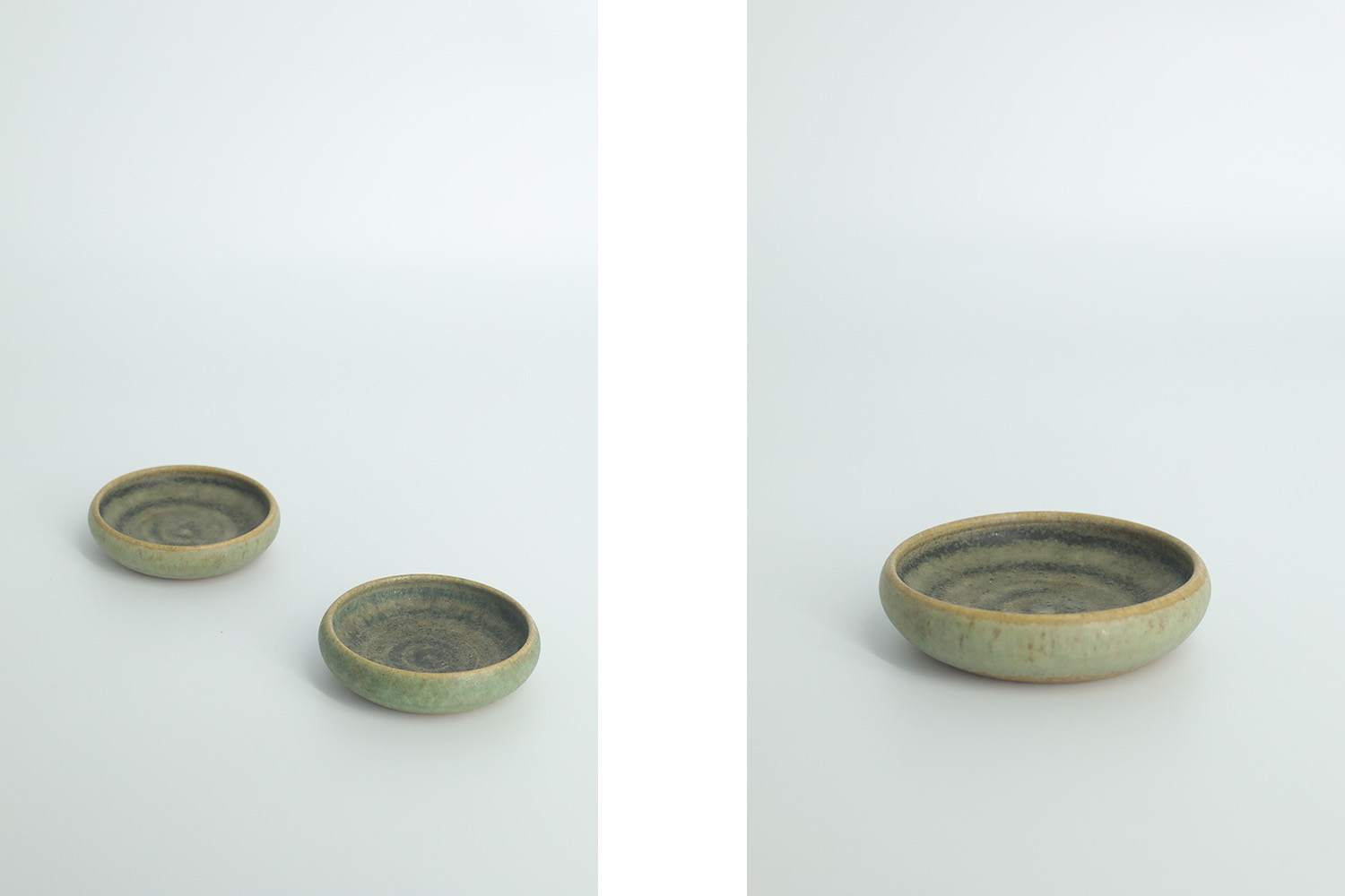 Small Mid-Century Scandinavian Modern Collectible Sand Brown Stoneware Bowls by Gunnar Borg for Gunnars Keramik Höganäs, 1960s, Set of 2