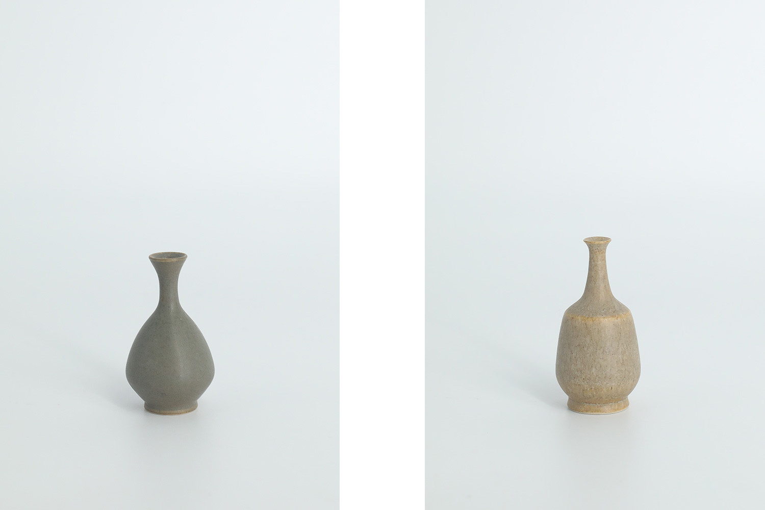Small Mid-Century Scandinavian Modern Collectible Brown Stoneware Vases by Gunnar Borg for Höganäs Ceramics, 1960s, Set of 4