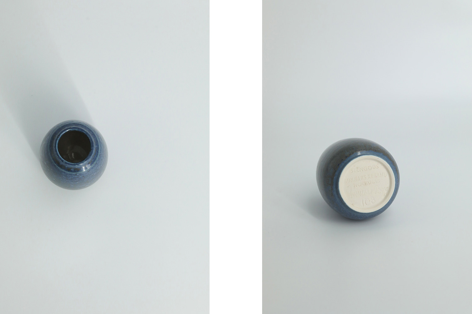 Small Mid-Century Scandinavian Modern Collectible Stoneware Vase No. 108 by Gunnar Borg for Höganäs Ceramics, 1960s