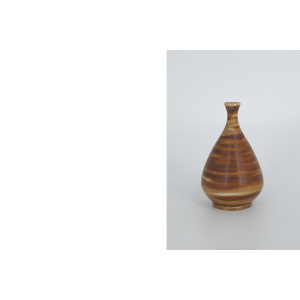 Small Mid-Century Scandinavian Modern Collectible Honey Stoneware Vase by Gunnar Borg for Höganäs Ceramics, 1960s, Set of 4